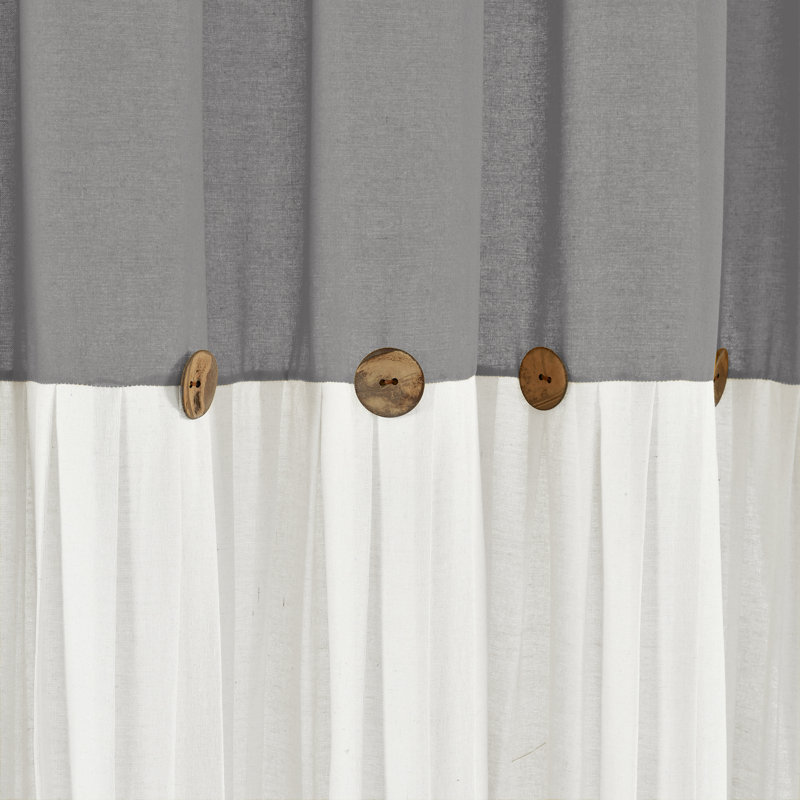 Ruya Polyester Blend Shower Curtain, Grey/White, 183cm W x 213cm L