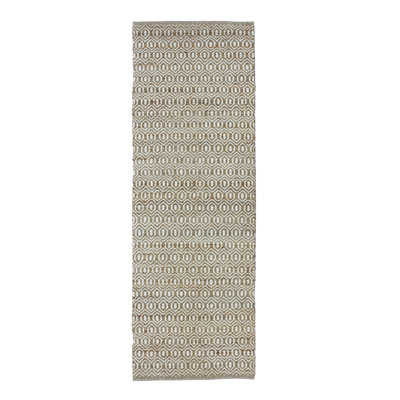 Geometric Area Rug in White/Brown