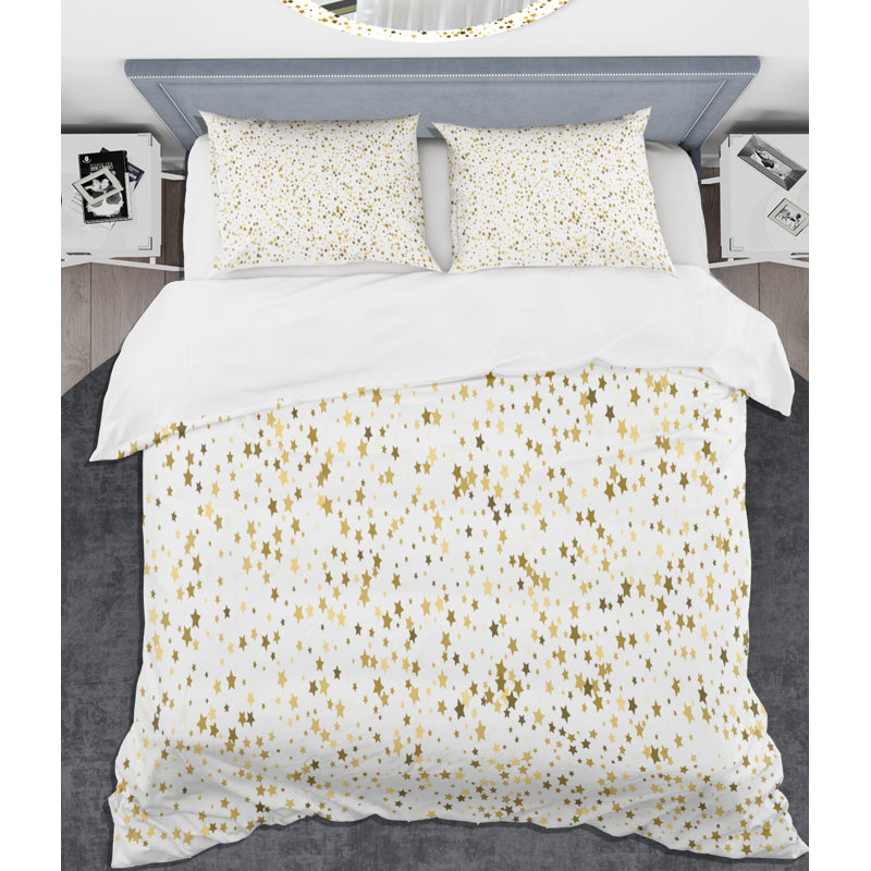 Ensemble de housse de couette paillettes confettis mid-century, Housse de couette très grand + 2 taies décoratives