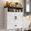  Armoire de salle de bain murale, armoire à pharmacie de ferme, armoire de 24 po de largeur avec tiroir, tablette réglable, portes de grange doubles, armoire de rangement pour salle de bain, cuisine, salon, blanc
