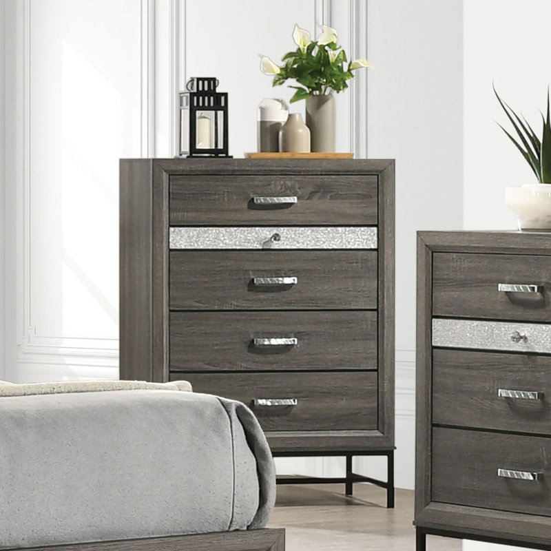 Commode Voleta contemporaine, gris