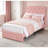 Murlene 2 Pack Upholstered Headboard Adjustable Height Twin Size Platform Single Bed With Drawers-136429582