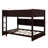 Queen Over Queen Bunk Bed With Storage Cabinets, Solid Wood Bunk Bed With Charging Station, Ladder And Safety Guardrails-1962190559