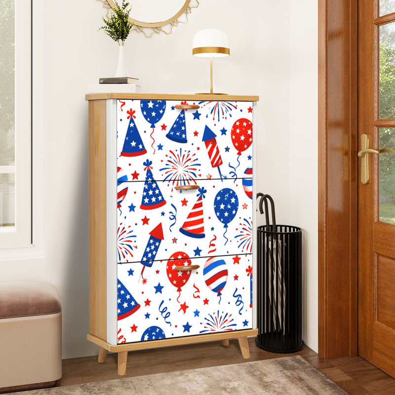 Armoire de rangement pour chaussures avec 3 tiroirs rabattables pour organisateurs de rangement de chaussures