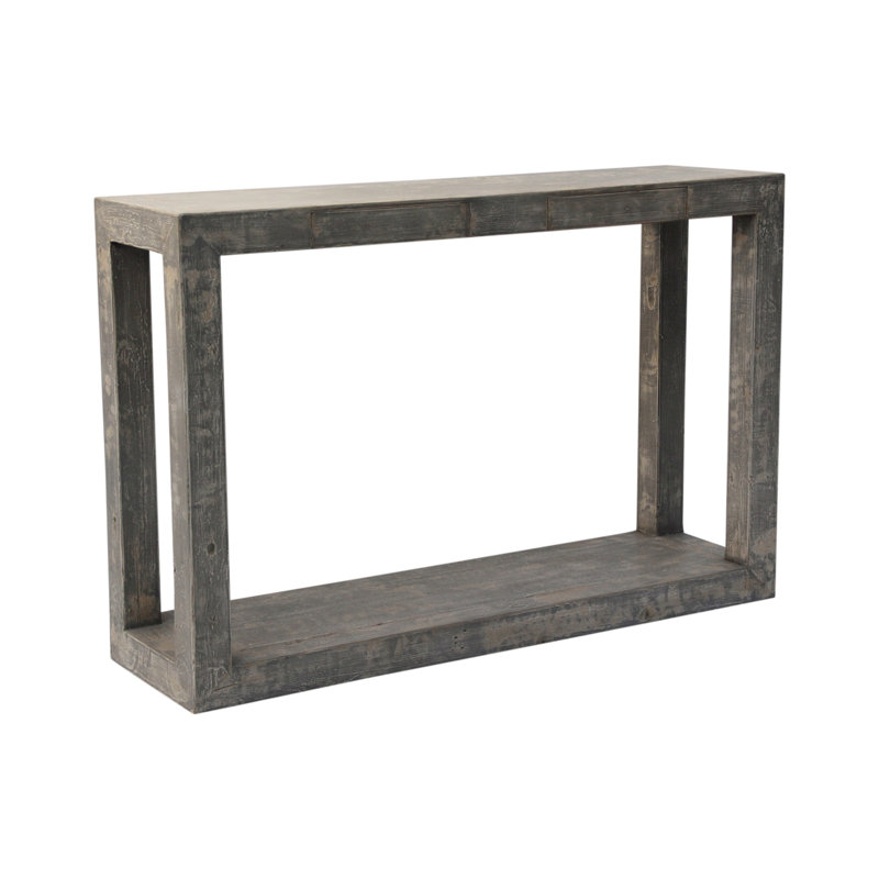 Lily's Living Versatile Large Peking Grand Framed Console Table, Weathered White Wash Finish, 67 Inch Long, Gray Wash