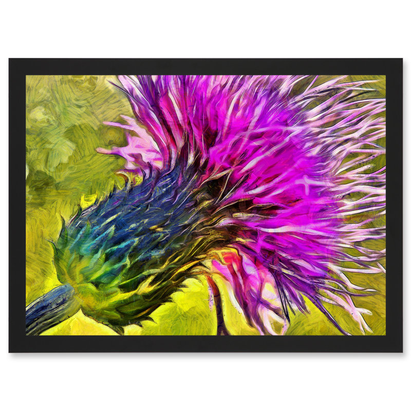 Scottish Thistle Purple Flower Vibrant - Single Picture Frame Art Prints