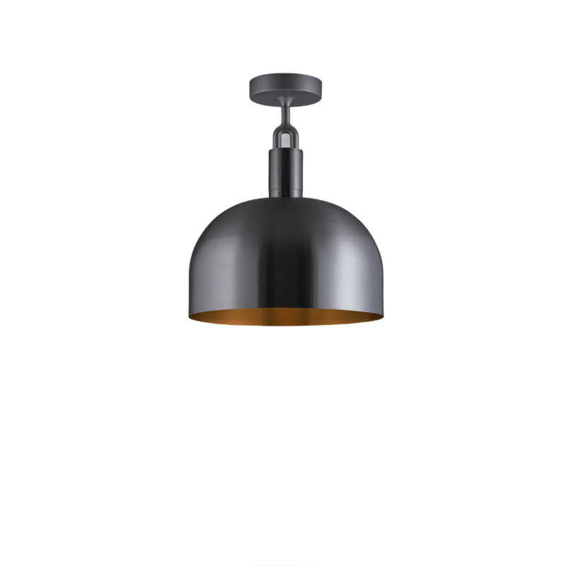 1 - Light Semi Flush Mount, Large, Gun Metal