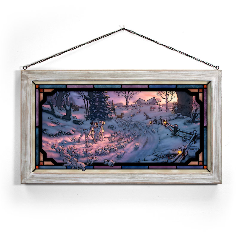 SGA DISNEY 101 DALMATIENS SUR LA COURSE 13X23 VITRINE BLANCHE Art encadré