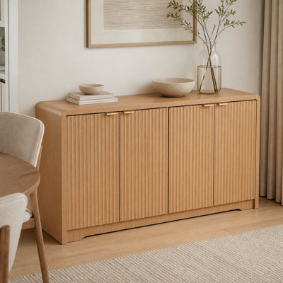 Solvane Modern Wooden Symmetrical Entryway Sideboard with Floating Base