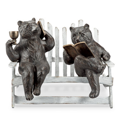 Hipster Bears On Bench Garden