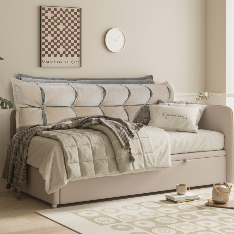 Backrest Cushion, Beige, 56cm H x 140cm W