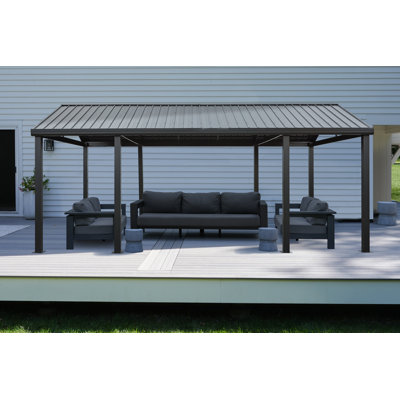 Sojag 20' x 12' Samara Carport with Aluminum Frame and 10' High Galvanized Steel Roof for Easy Drive Through Access