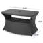 Table d'appoint grise pour l'extérieur, structure en fer, l 34 po x P 22 po H 19,5 po, table de mobilier de patio polyvalente, ajoute de l'élégance à
