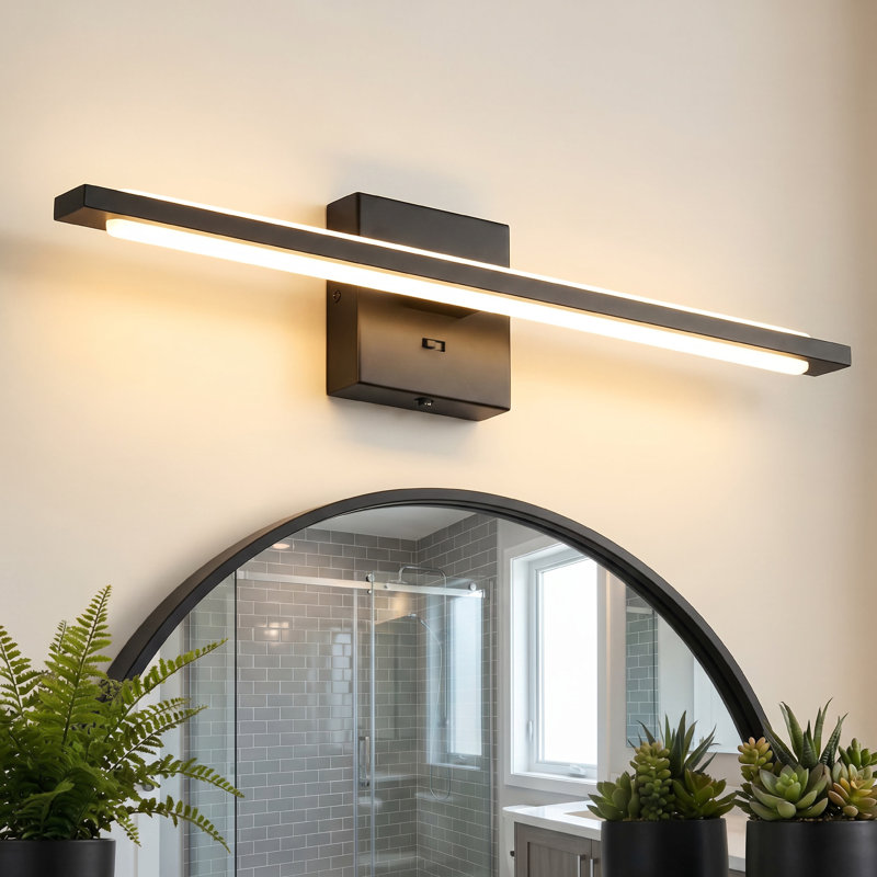 Modern Black LED Wall Sconce With Dimmable, Black