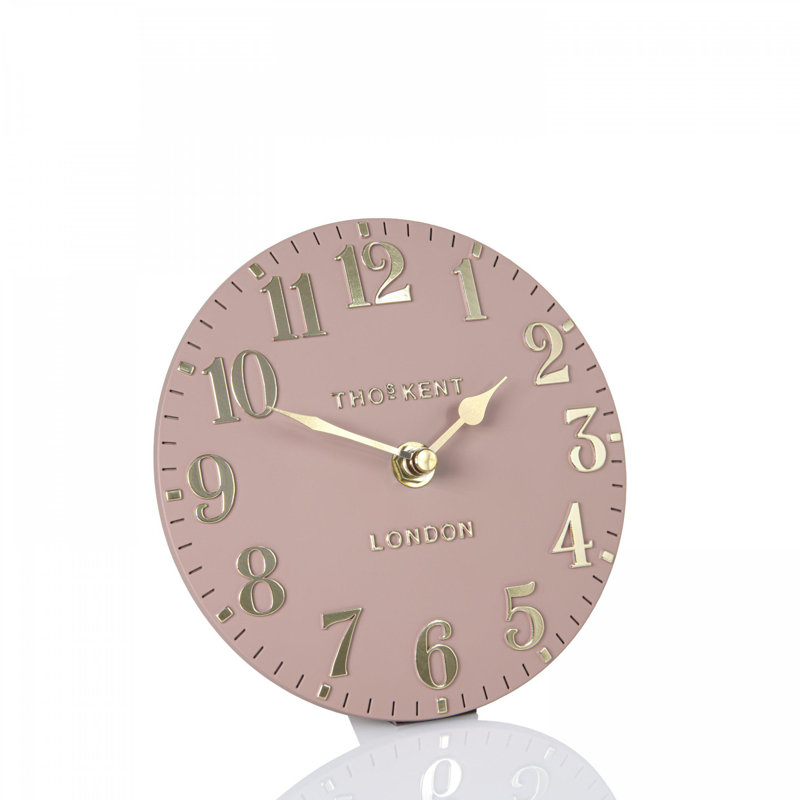 Metal Wall Clock, 15 cm H x 15 cm W x 5 cm D, Pink