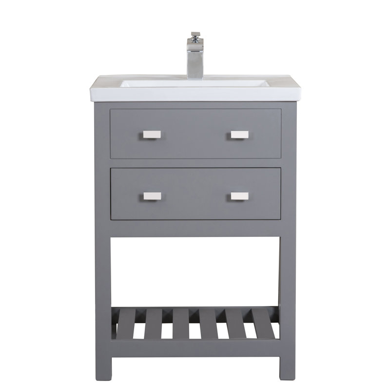 Ensemble de meuble-lavabo simple pour salle de bain de 24 po Caitlyn, Gris