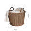 Panier rond en résine tressée avec poignées - Brun chocolat - Pour vêtements, serviettes, toile, jouets, rangement pour magazines et décoration intérieure