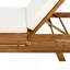 Ensemble de chaises longues en bois d'acacia avec coussins de 4 po d'épaisseur résistants à l'eau, espace disponible d'un côté-1705965709