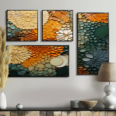 Hardedge Art Earthy Euphony VI - Multi-Color Modern Wall Art Set Of 4