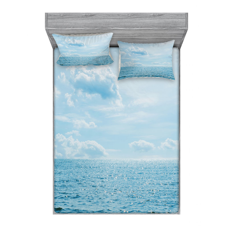 Clouds Microfiber Sheet Set, Queen Sheet Set with Fitted Sheet