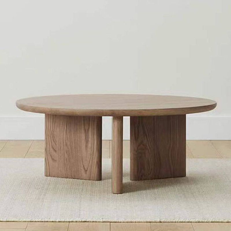 Table basse de style nordique en bois massif, Brun, H 15,7 po x L 39,3 po x l 39,3 po