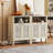 Sideboard Buffet Cabinet with Rattan Doors and Adjustable Shelf