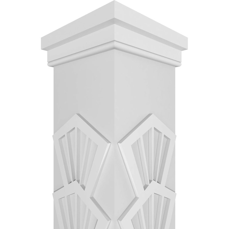 Carré côtier classique Craftsman non effilé avec colonne Capital Prairie et Prairie, H 96 po x l 7,625 po x P 7,625 po