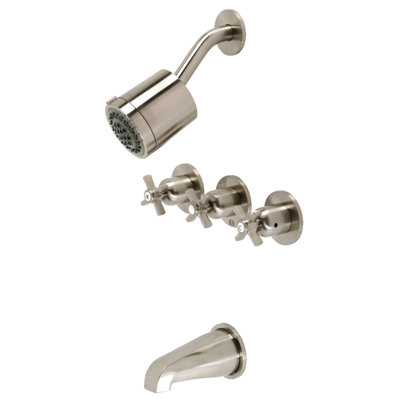 Kingston Brass Millennium Triple-Handle Tub and Shower Faucet