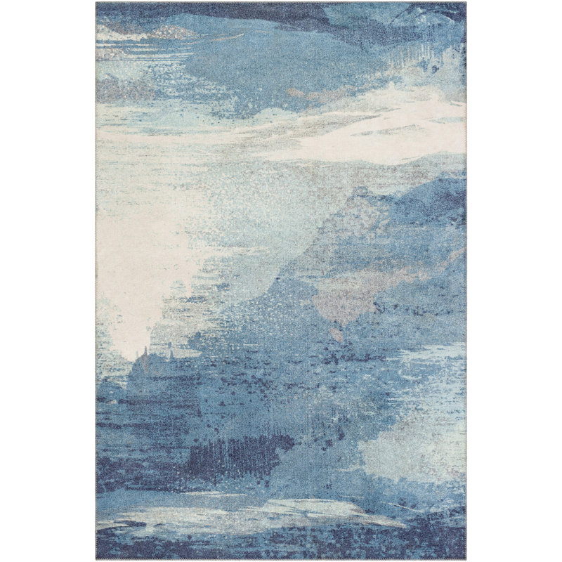 Tapis rose / orange / bleu marine tissé à la machine Luff, Rectangle 2 pi 3 po x 3 pi 9 po