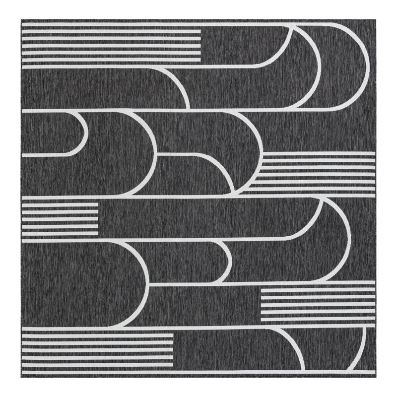 Indoor/Outdoor Modern Area Rug, Square 10'