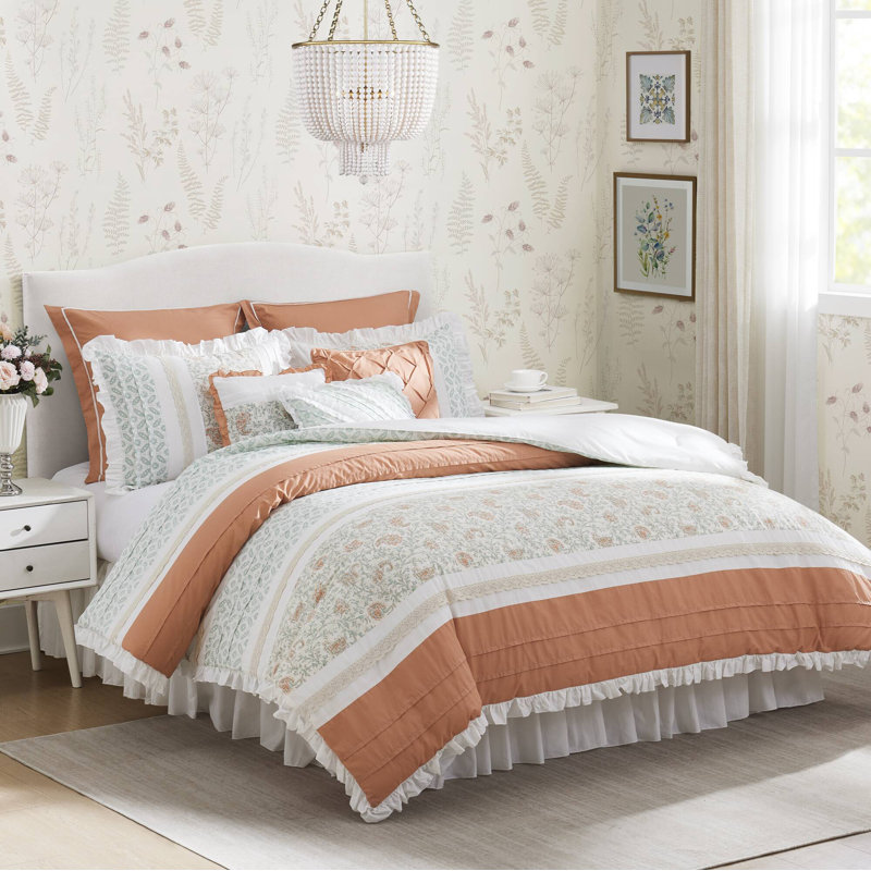 California King Blue Cotton Reversible Comforter Set