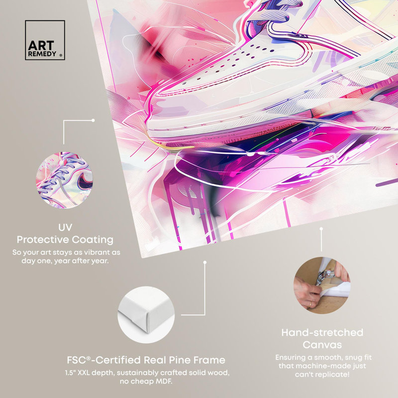 «Delicate Neon Sneaker Light Canvas Girl Sneaker Prints» par , Toile tendue, H 12 po x l 12 po
