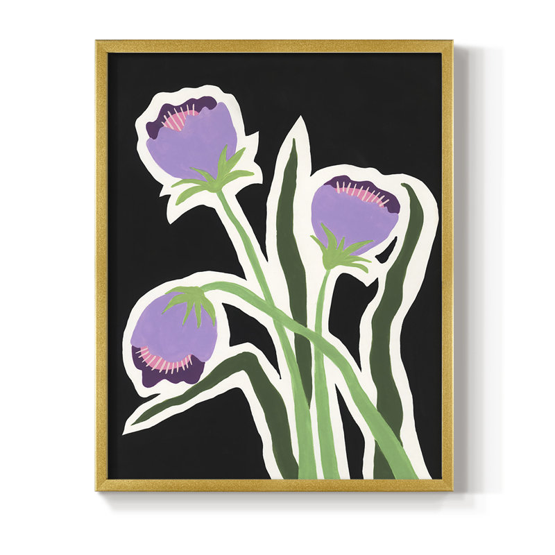 «Pop Flowers II», H 21 po x l 17 po, Doré