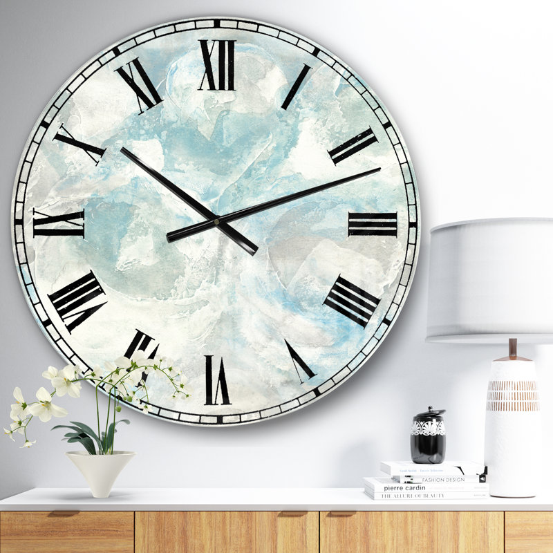 Pale Blue Shade III - Coastal wall clock, Medium