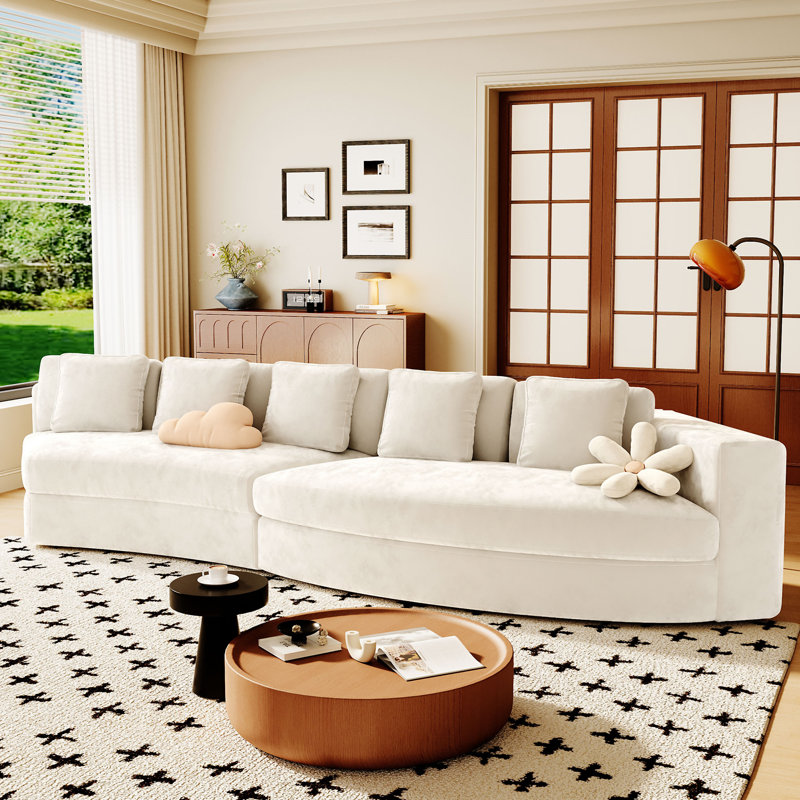 Canapé modulaire en mousse pure U_Style, Chenille beige