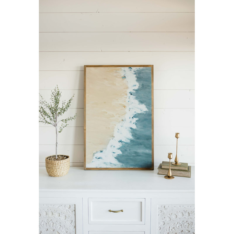 Art mural en bois abstrait côtier The Inspired Home Collection Del Mar