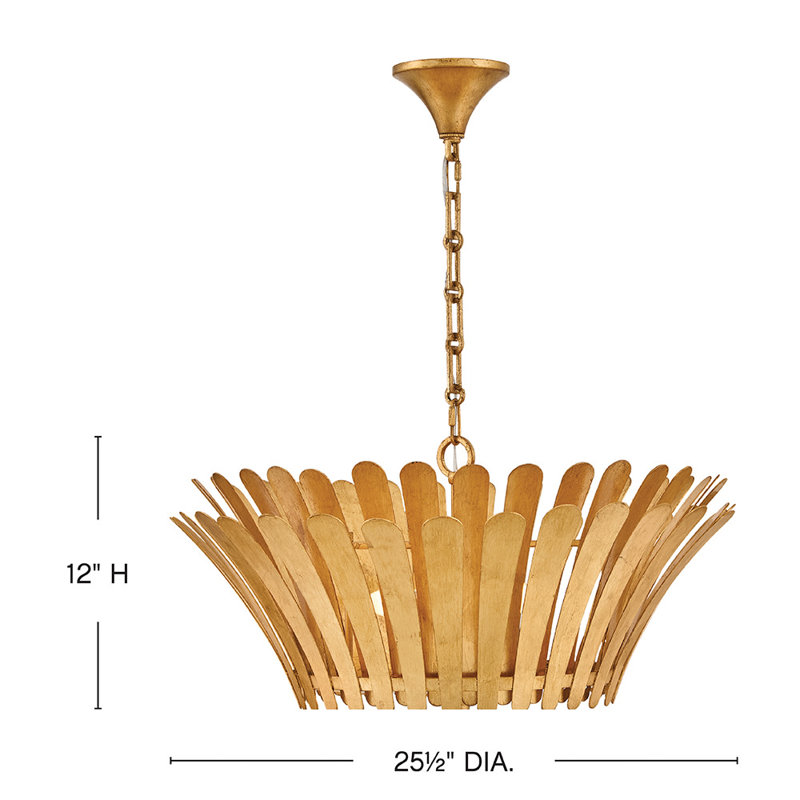 Hinkley Reina Chandelier, Distressed Brass