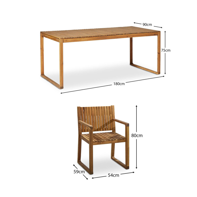 Claycomb Rectangular 7 - Piece 6 - Person 180Cm L Outdoor Dining Set
