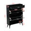 Armoire à chaussures noire avec unité de rangement, hauteur de 43,45 po, largeur de 9,42 po, profondeur de rangement de 32,1 po,-314553417