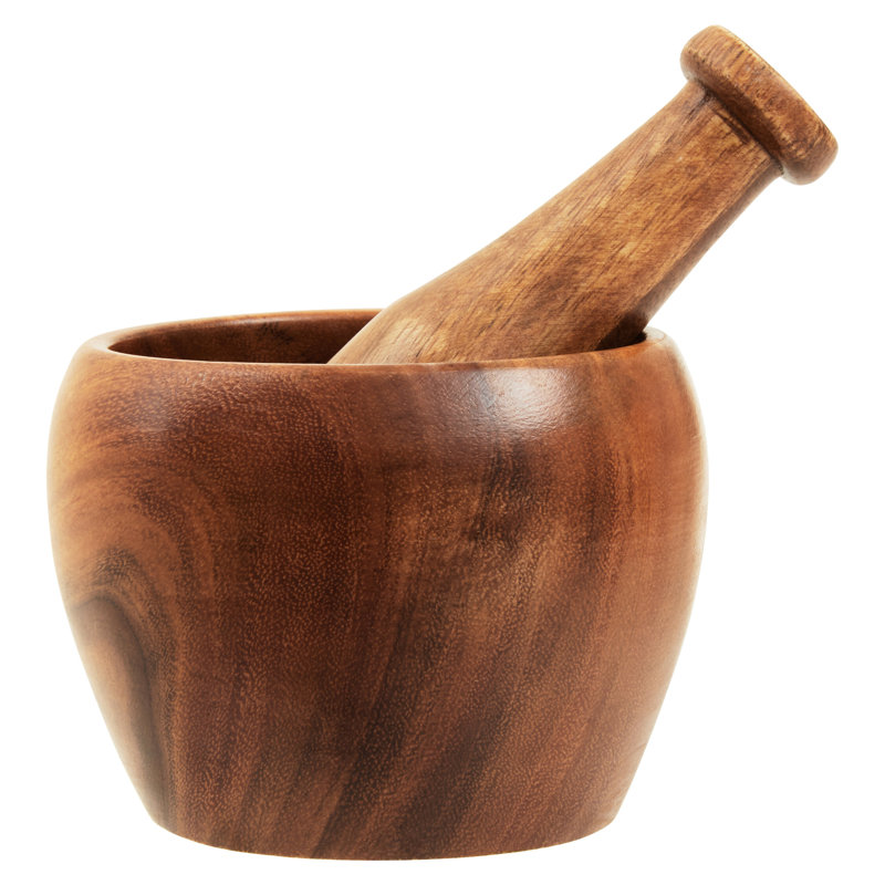 Wood Mortar And Pestle Set