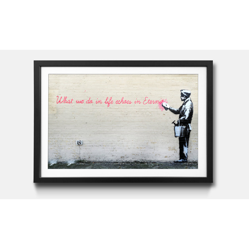 Streetart No.17 by Banksy - Single Picture Frame Print, 44cm H x 64cm W x 2.2cm D