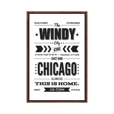 Chicago: This Is Home Black Ink - Print on Canvas
