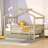 Full Size House Bed Solid Wood Trundle Space Saving By RIDGEPOLE Natural-1879109293-1879109283