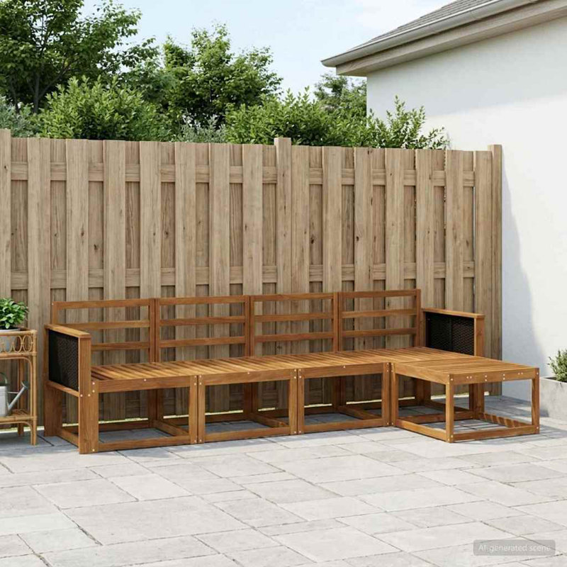 249cm Wide Patio Sectional Set, Black