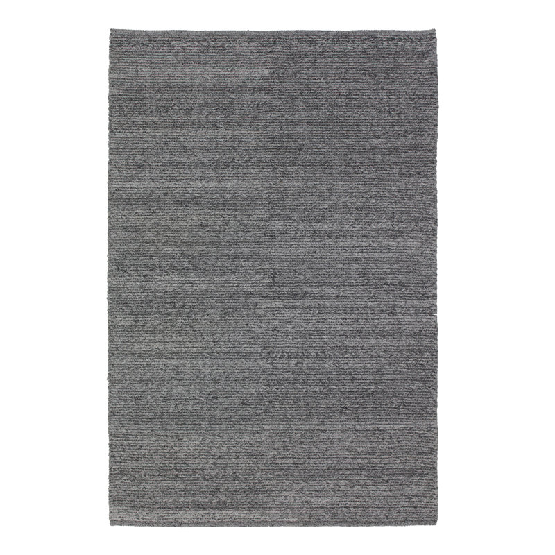 Tapis gris foncé tissé à la main, Rectangle 6 pi x 9 pi