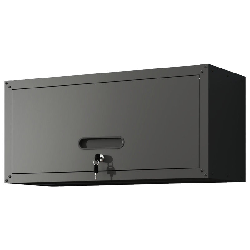 Armoire de rangement murale - métal noir robuste. Spacieux pour l'équipement, système de verrouillage sécurisé, acier noir de 0,65 mm. Spacieux, serrure solide, capacité de tablette de 120 lb, moderne
