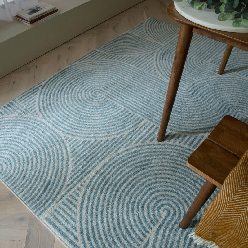 Briscoe Blue Geometric Area Rug, Rectangle 160 x 230cm