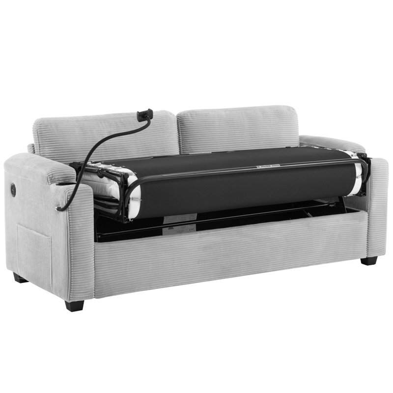 Canapé-lit 72,8 po avec matelas double, Gris
