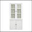 Vitrine de 75,25 po de hauteur avec portes en verre doubles, armoire à vaisselier de style traditionnel pour couloirs de salon, de cuisine, de maison, de studio ou d'espace de travail - blanc