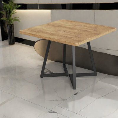 Table de salle à manger compacte et moderne, en MDF et en acier, style industriel pour la maison